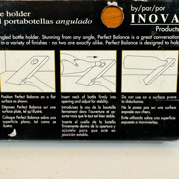 Wood Wine Bottle Holder Gravity Defying Novelty by Inova Vintage *no bottle* - Picture 5 of 5